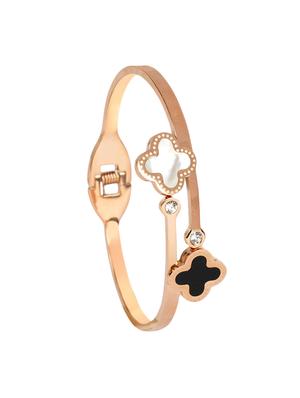 gold satin less steel cuffs bracelet - 16843594 - Standard Image - 4