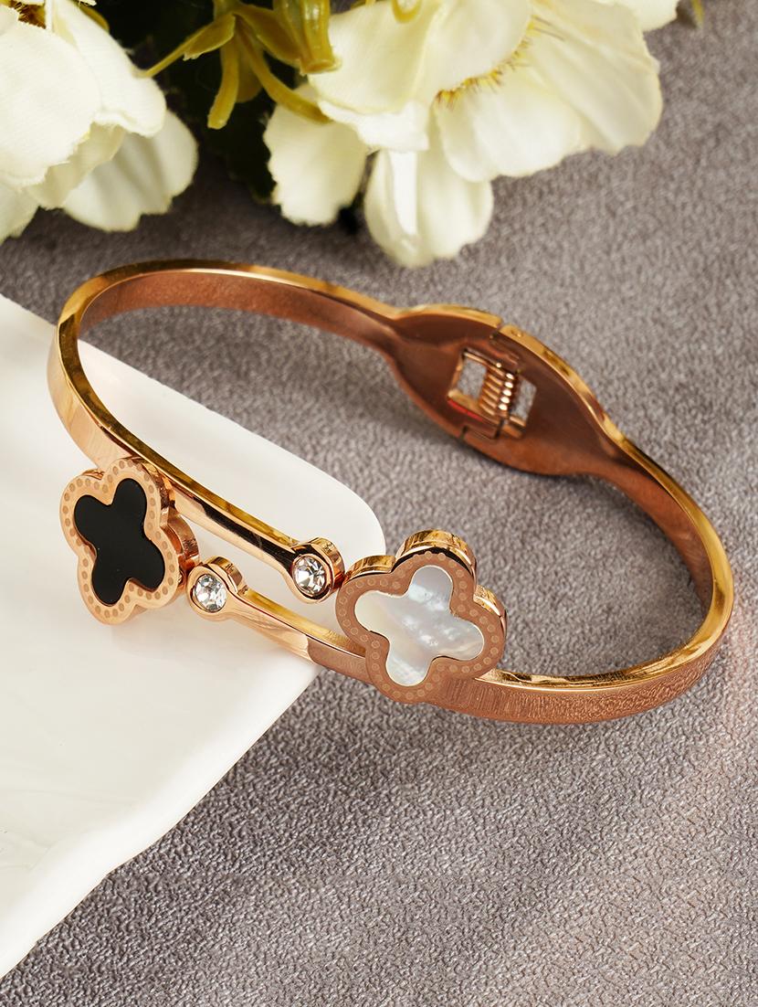 gold satin less steel cuffs bracelet - 16843594 - Zoom Image - 1