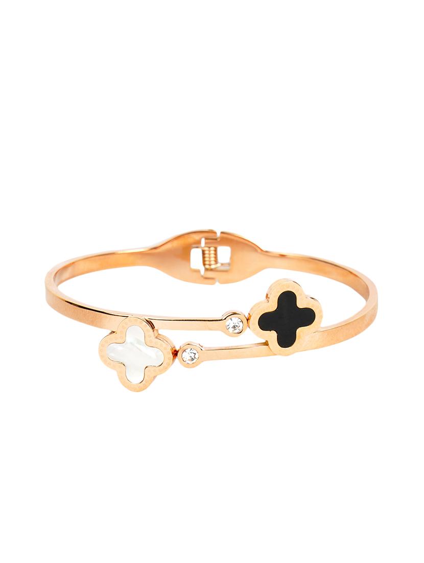 gold satin less steel cuffs bracelet - 16843594 - Zoom Image - 2