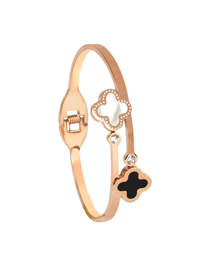 gold satin less steel cuffs bracelet - 16843594 - Zoom Image - 4