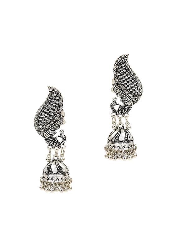 silver zinc jhumka earring - 16843615 - Zoom Image - 2