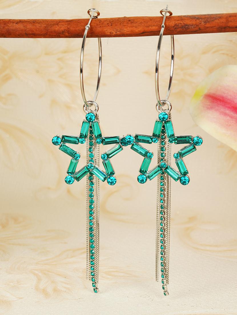 green silver drop earring - 16843618 - Zoom Image - 1