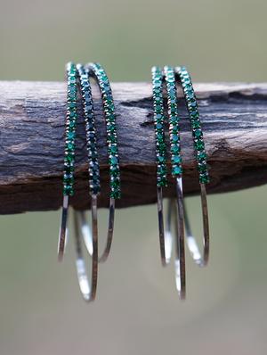 green crystal hoop earring - 16843620 - Standard Image - 2