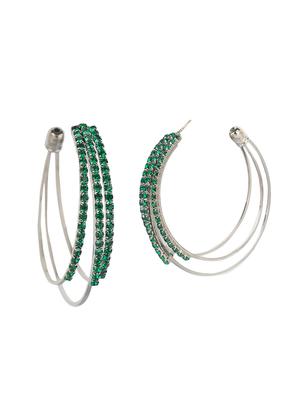 green crystal hoop earring - 16843620 - Standard Image - 3