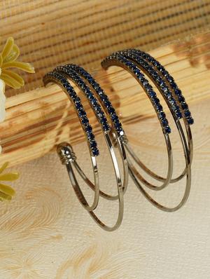 blue crystal hoop earring - 16843621 - Standard Image - 2