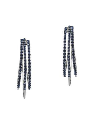 blue crystal hoop earring - 16843621 - Standard Image - 3