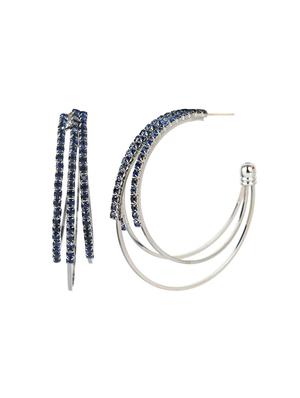 blue crystal hoop earring - 16843621 - Standard Image - 4