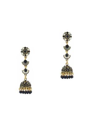 black metal jhumka earring - 16843623 - Standard Image - 2