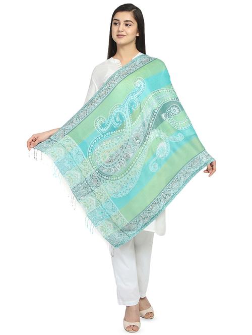green viscose stole - 16843743 - Standard Image - 1