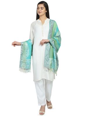 green viscose stole - 16843743 - Standard Image - 3
