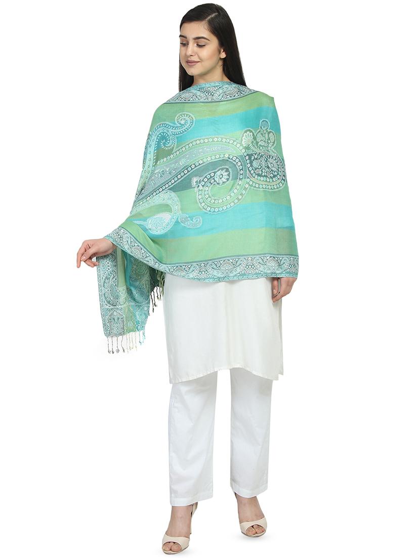 green viscose stole - 16843743 - Zoom Image - 2