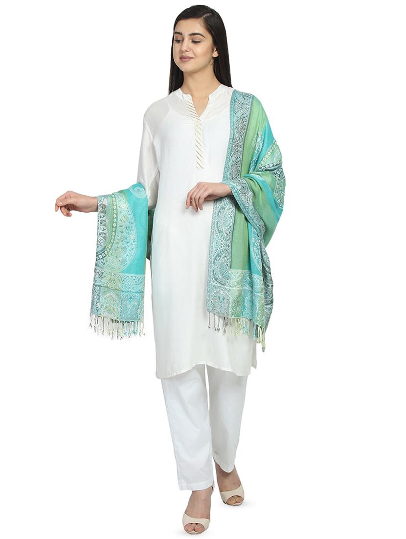 green viscose stole - 16843743 - Zoom Image - 3