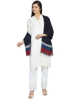 navy blue viscose stole - 16843757 - Standard Image - 3