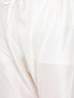 white solid kurta pyjama set with nehru jacket - 16843936 - Standard Image - 5