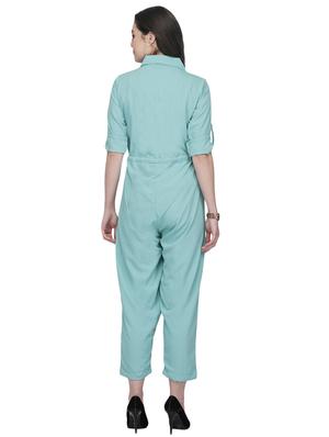 tie front solid jumpsuit - 16843959 - Standard Image - 3