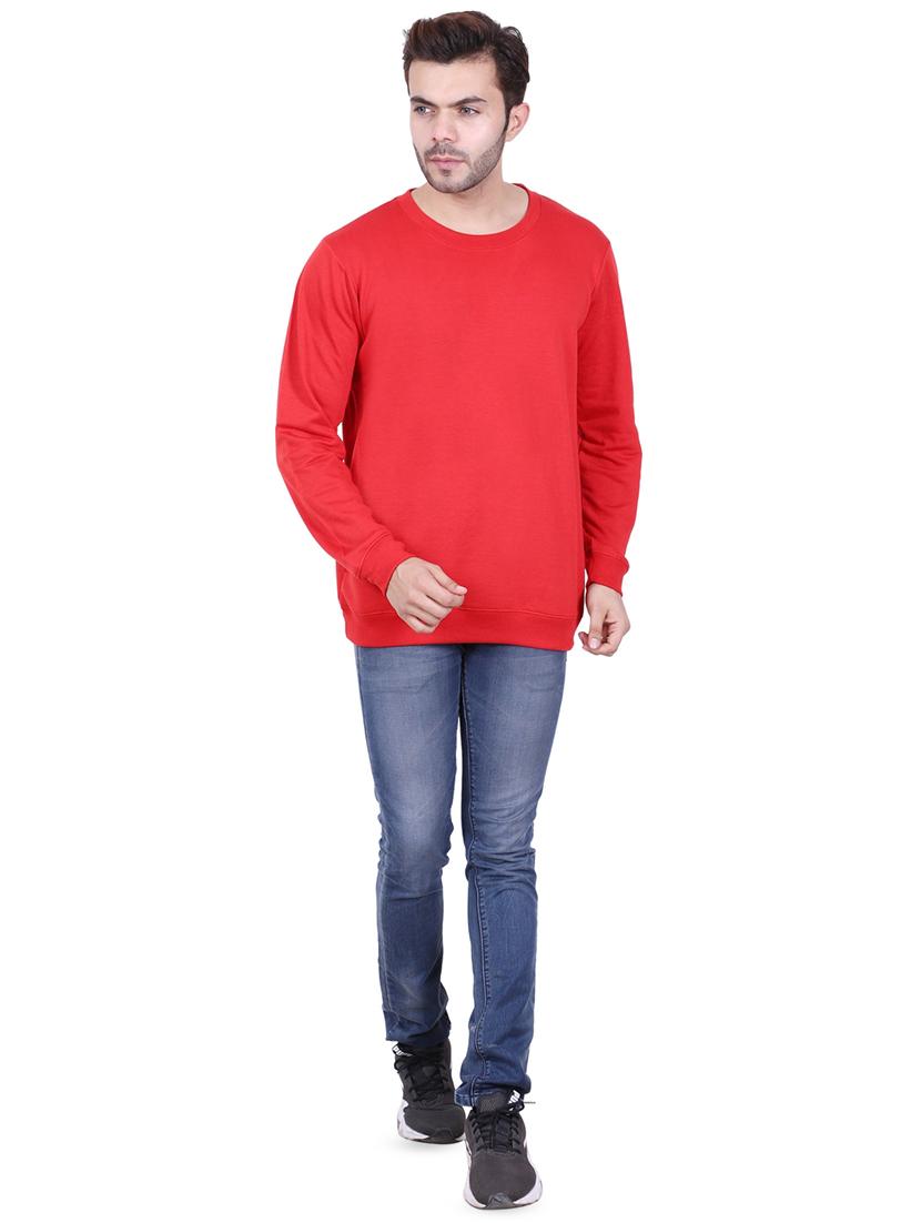 red solid fleece sweatshirt - 16844007 - Zoom Image - 4