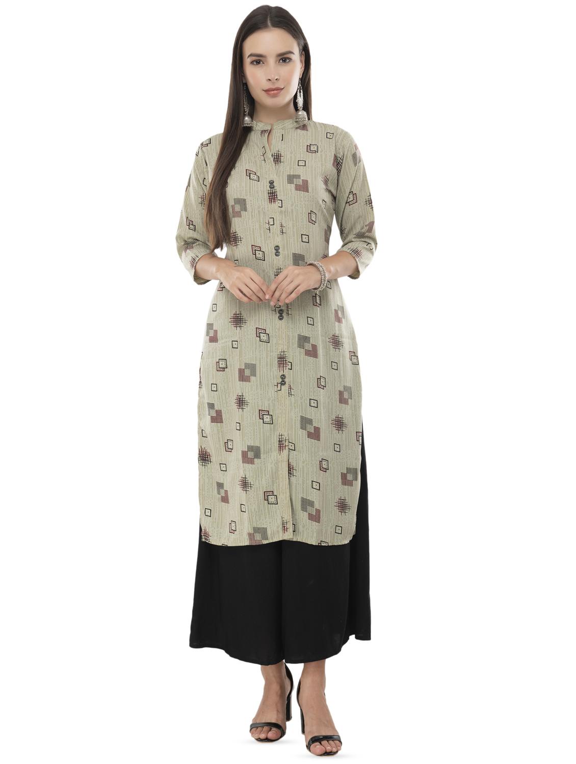 geometric print straight kurta - 16844216 - Zoom Image - 1