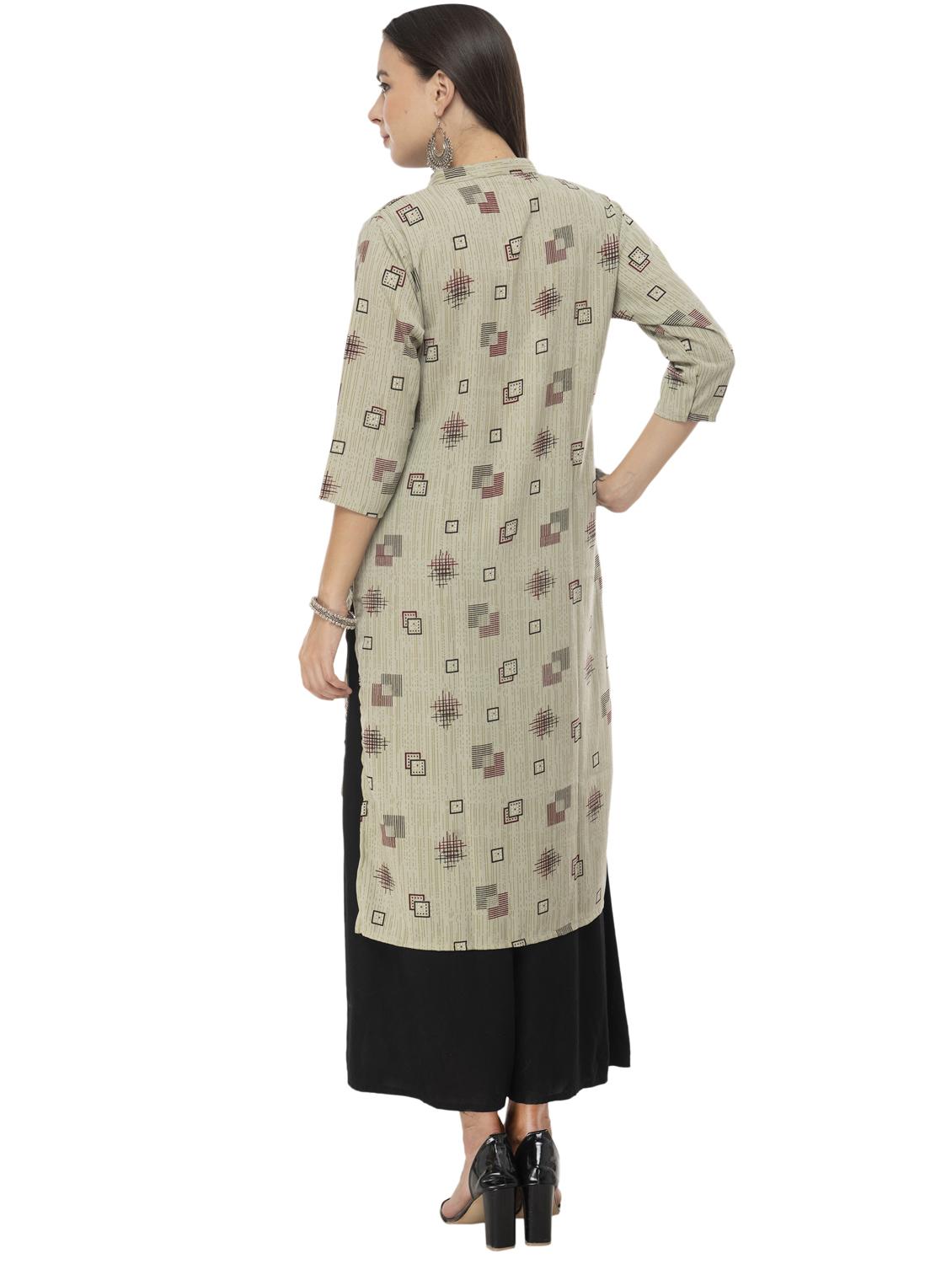 geometric print straight kurta - 16844216 - Zoom Image - 3