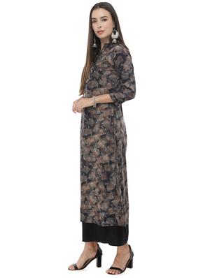 geometric print a-line kurta - 16844219 - Standard Image - 2