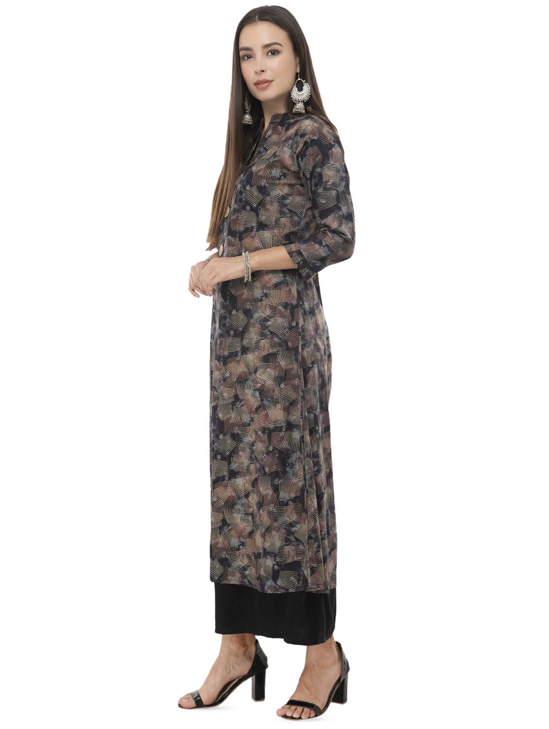 geometric print a-line kurta - 16844219 - Zoom Image - 2