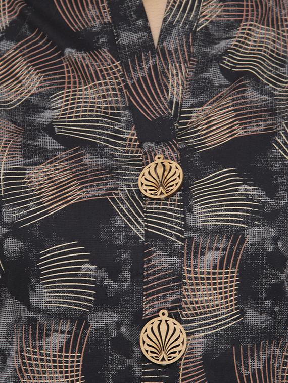 geometric print a-line kurta - 16844219 - Zoom Image - 4
