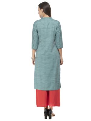 embroidered straight kurta - 16844223 - Standard Image - 3