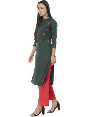embroidered straight kurta - 16844225 - Standard Image - 2