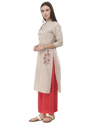 embroidered straight kurta - 16844230 - Standard Image - 2