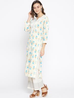 chikankari pastel kurta - 16844241 - Standard Image - 2