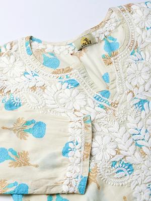 chikankari pastel kurta - 16844241 - Standard Image - 4