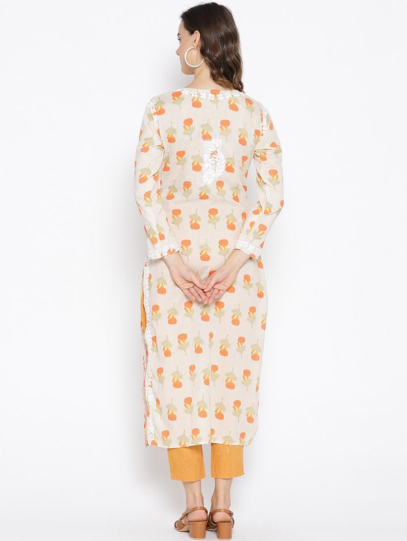 chikankari pastel kurta - 16844248 - Zoom Image - 3