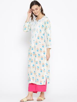 chikankari pastel kurta - 16844249 - Standard Image - 2
