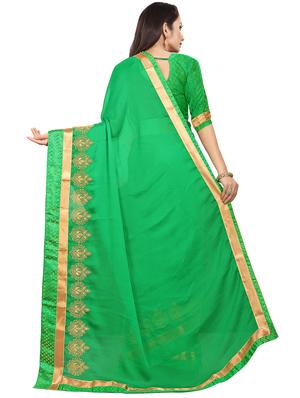 bordered embroidered saree with blouse - 16844255 - Standard Image - 2