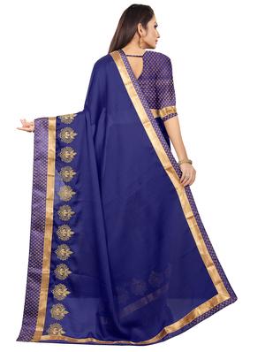 solid embroidered saree with blouse - 16844260 - Standard Image - 2