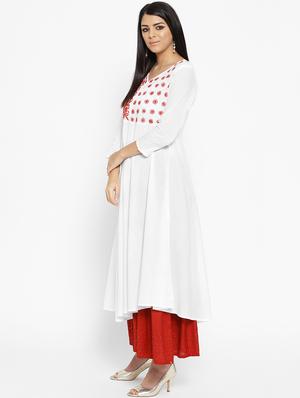 chikankari a-line kurta - 16844295 - Standard Image - 2