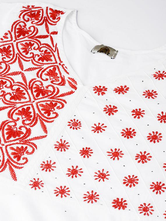 chikankari a-line kurta - 16844295 - Zoom Image - 4