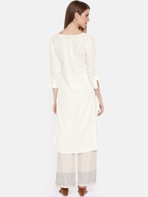 chikankari straight kurta - 16844300 - Standard Image - 3