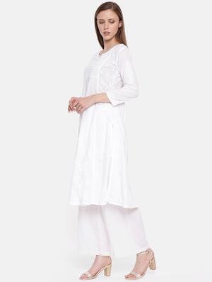 chikankari a-line kurta - 16844302 - Standard Image - 2