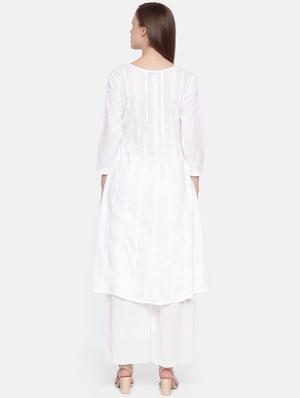 chikankari a-line kurta - 16844302 - Standard Image - 3