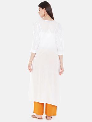chikankari a-line kurta - 16844303 - Standard Image - 3