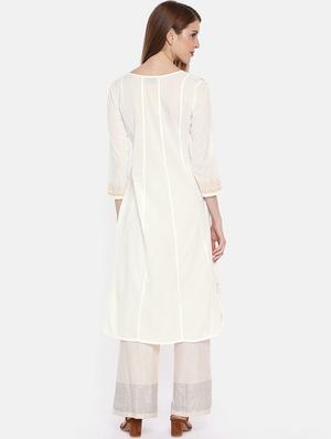 chikankari a-line kurta - 16844305 - Standard Image - 3