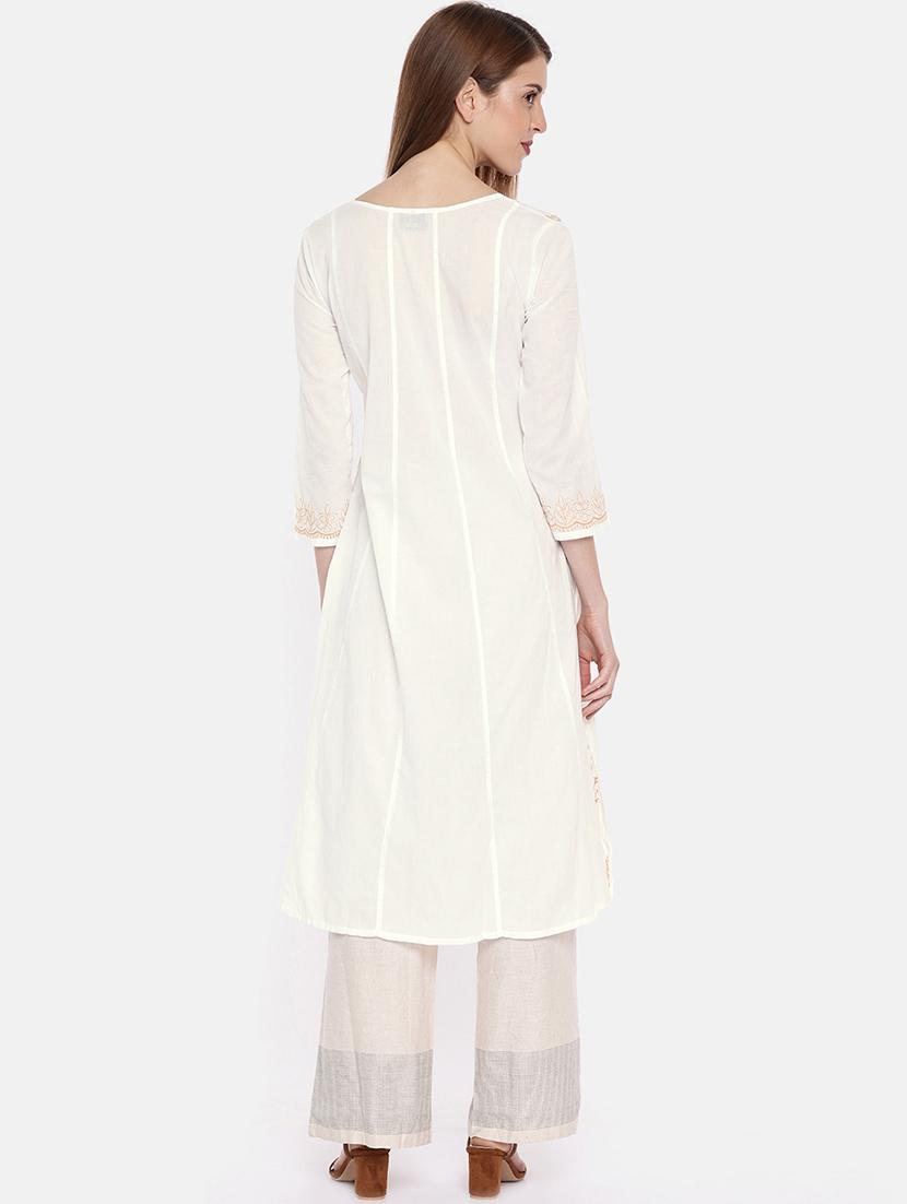 chikankari a-line kurta - 16844305 - Zoom Image - 3