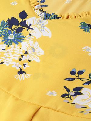 gathered detail floral a-line dress - 16844309 - Standard Image - 4
