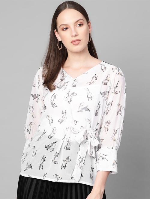 tie front quirky top - 16844320 - Standard Image - 1