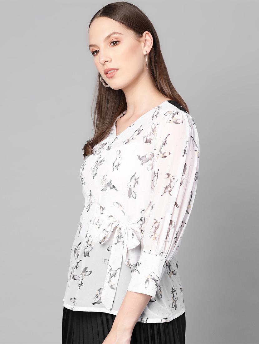 tie front quirky top - 16844320 - Zoom Image - 2