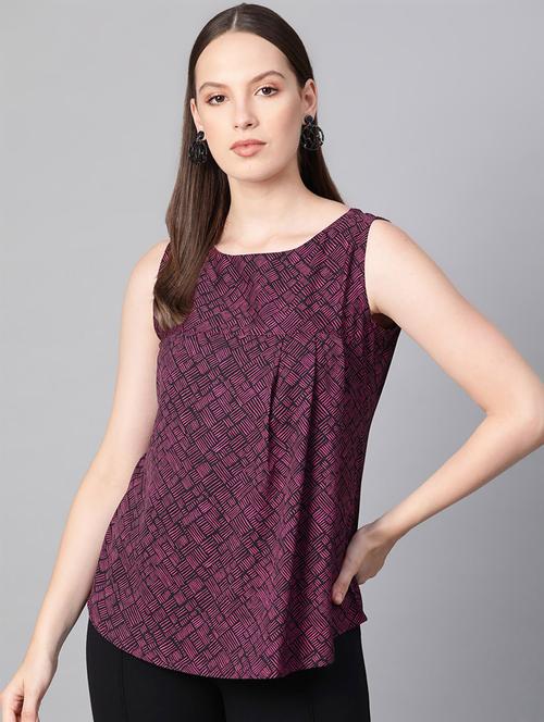 boat neck pleat detail top - 16844324 - Standard Image - 1