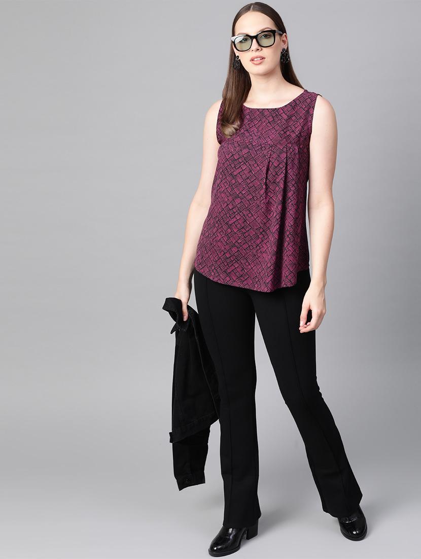 boat neck pleat detail top - 16844324 - Zoom Image - 4