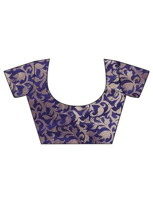 solid bordered saree with blouse - 16844998 - Standard Image - 3