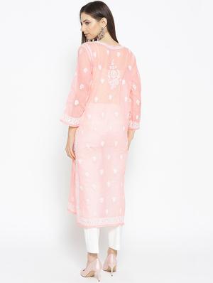 chikankari straight kurta - 16845034 - Standard Image - 3