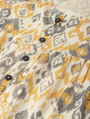 ikat a-line kurti - 16845045 - Standard Image - 5